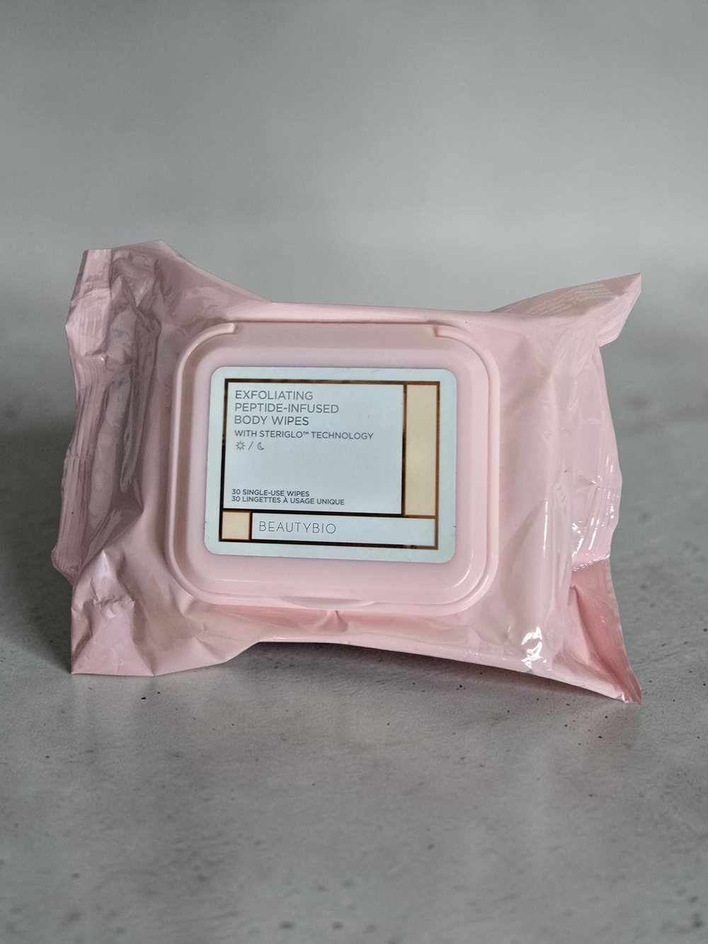 BeautyBio Pink Exfoliating Peptide-Infused Body Wipes